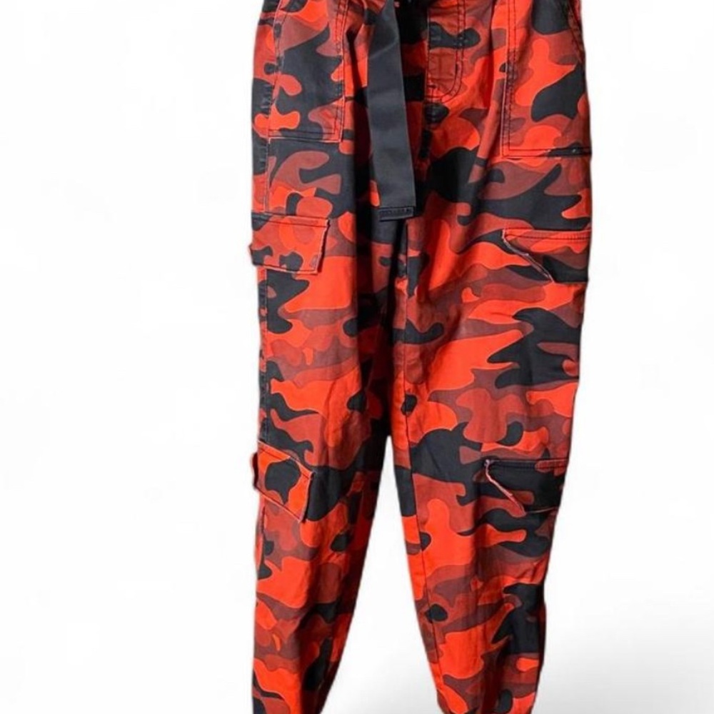Red and Black Camo Cargo Pants